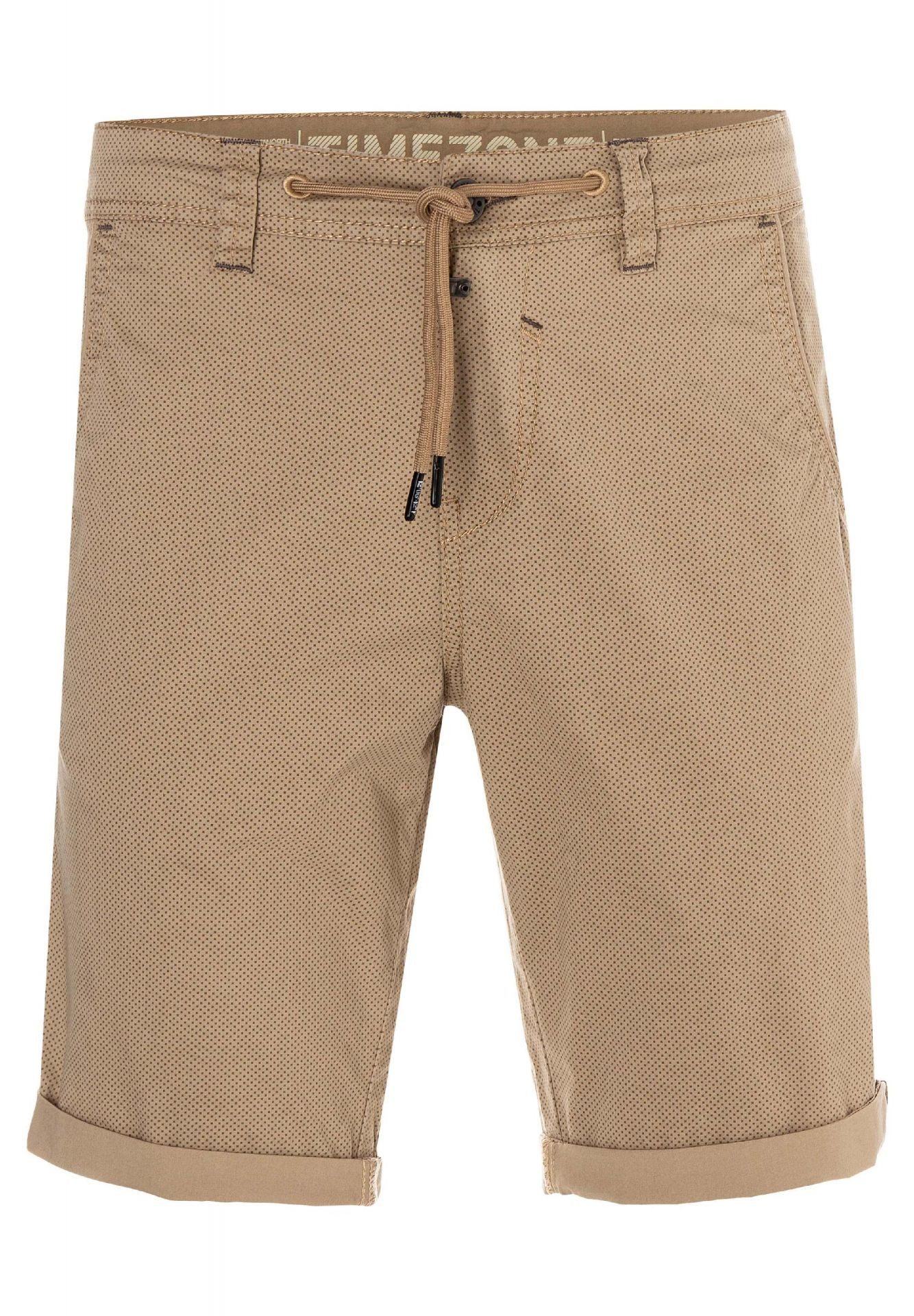TIMEZONE Chinoshorts mit Kordelzug LucaTZ für Herren Baumwolle Slim fit gemustert elastisch Reißverschluss