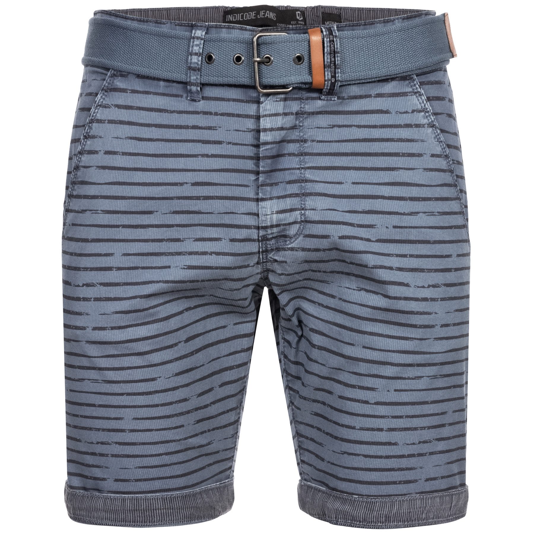 Indicode Chinoshorts Arroyo mit auffälligem Streifenmuster günstig online kaufen