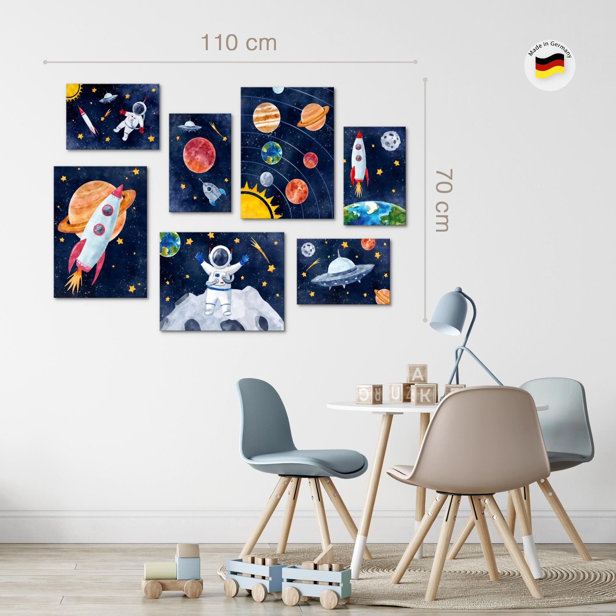 Novart Wandbild Rakete Blau Bunt Kinderzimmer – Bild 3 von 5