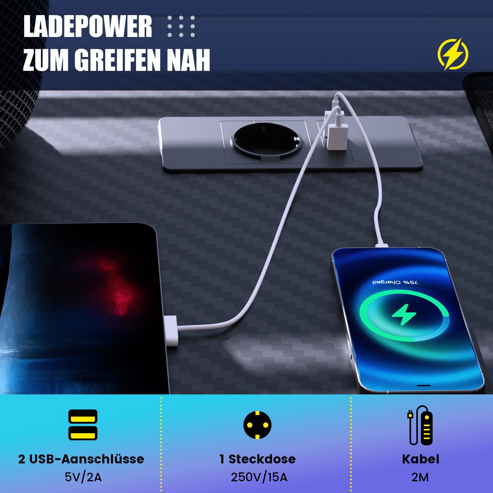 GTPLAYER Schreibtisch 120×60 Gaming Tisch mit günstig online kaufen