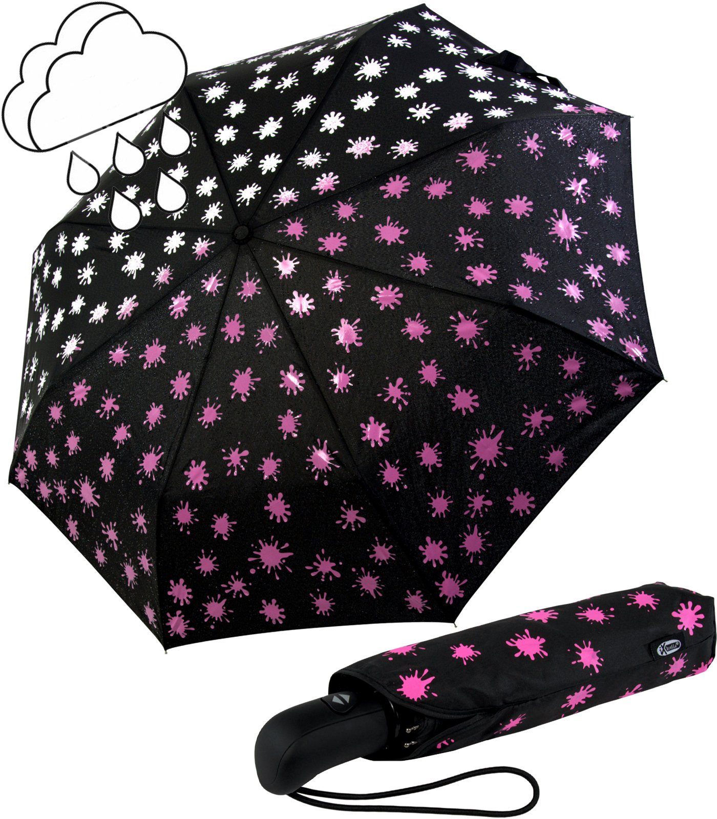 Taschenregenschirm First Class Automatikschirm mit Wetprint