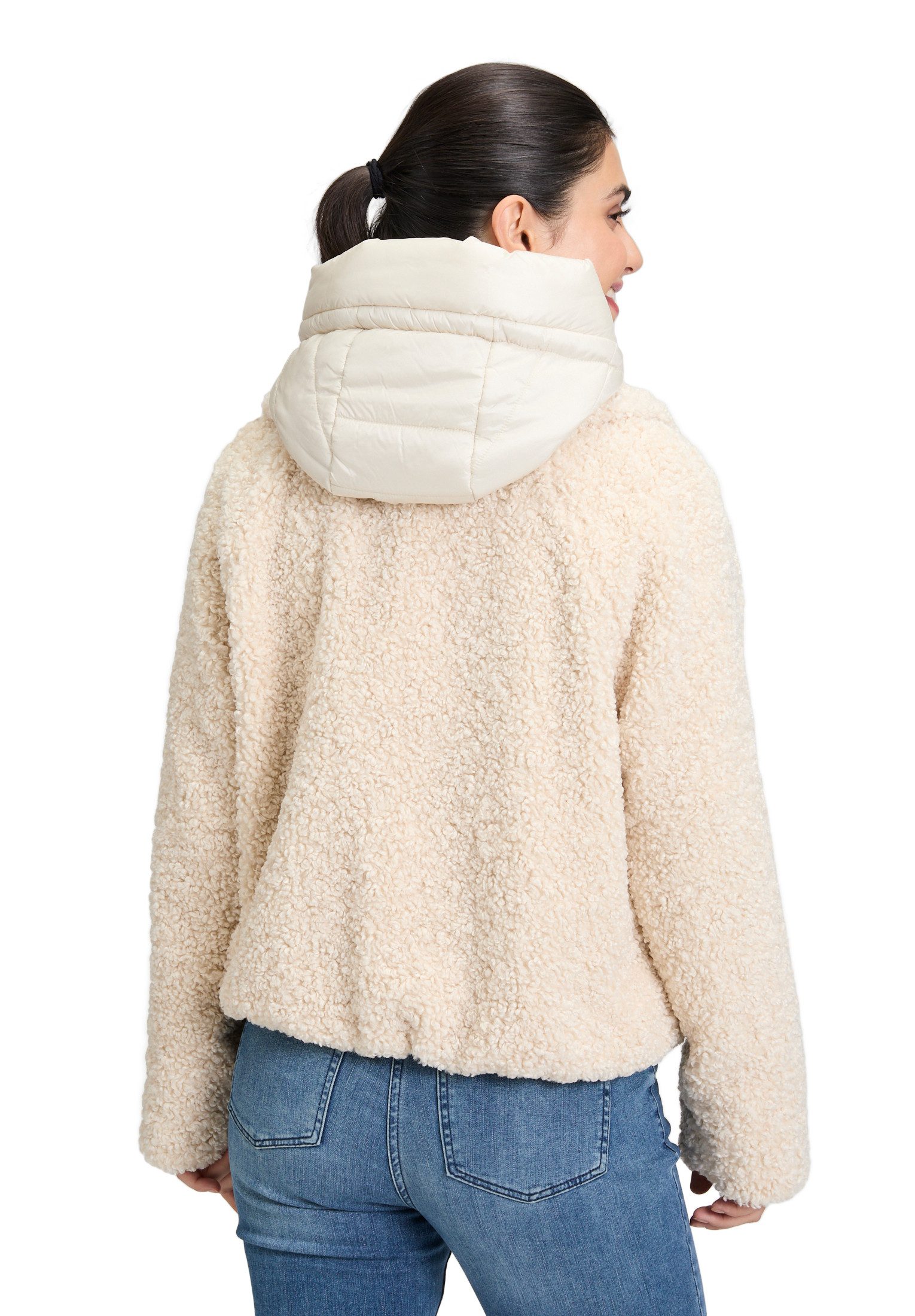 Amber & June Plüschjacke Damen mit abnehmbarem Westenteil