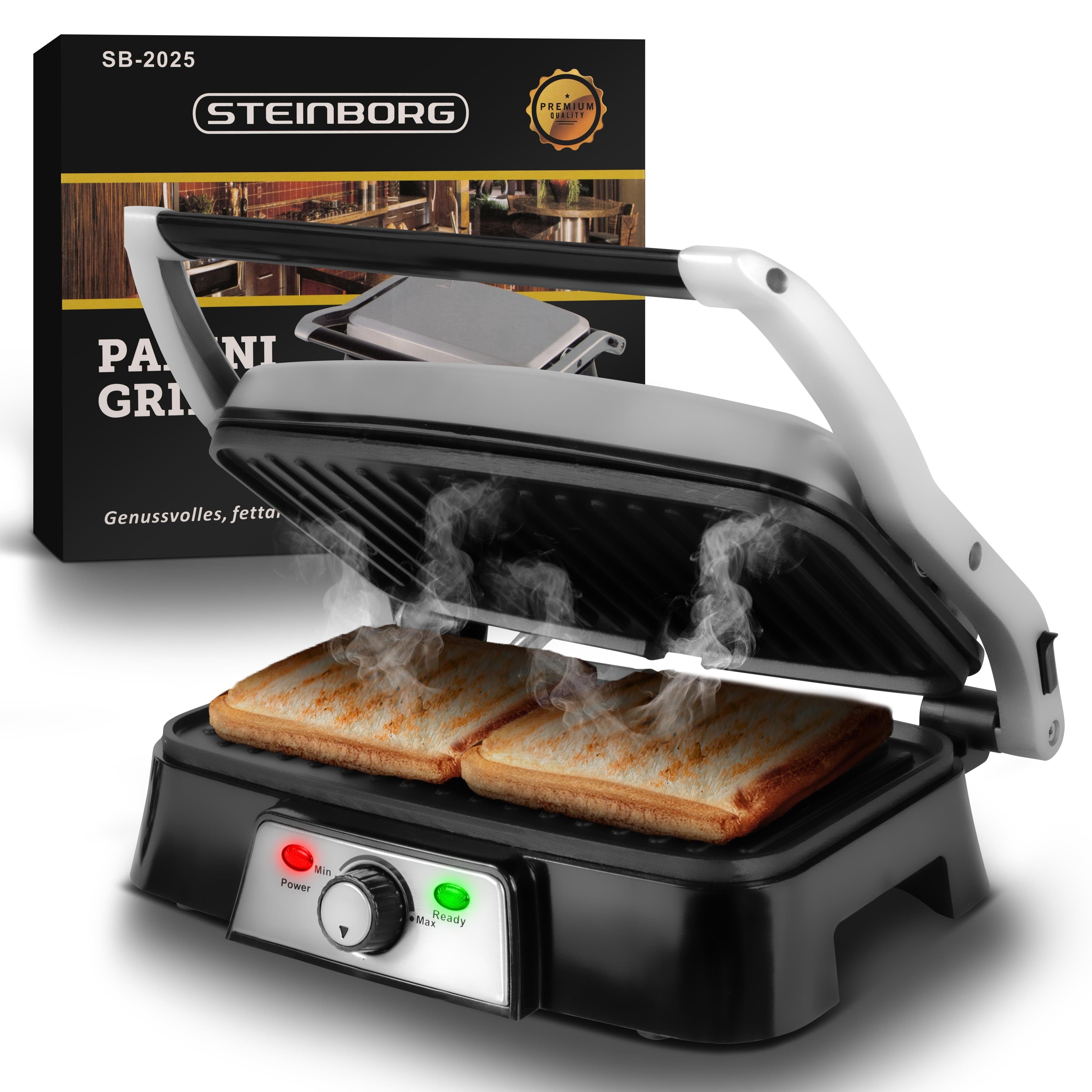 STEINBORG Kontaktgrill SB-2025, 1500 W, Antihaftbeschichtung, 180° Öffnung