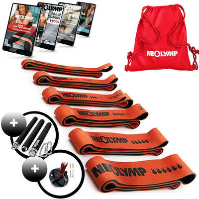 NEOLYMP Trainingsbänder Resistance Bands - Gym Zubehör für Ganzkörpertraining - Klimmzug Band, Kein Spannungsverlust,Hygienisch, Mehrschichtig, Naturlatex, Belastbar