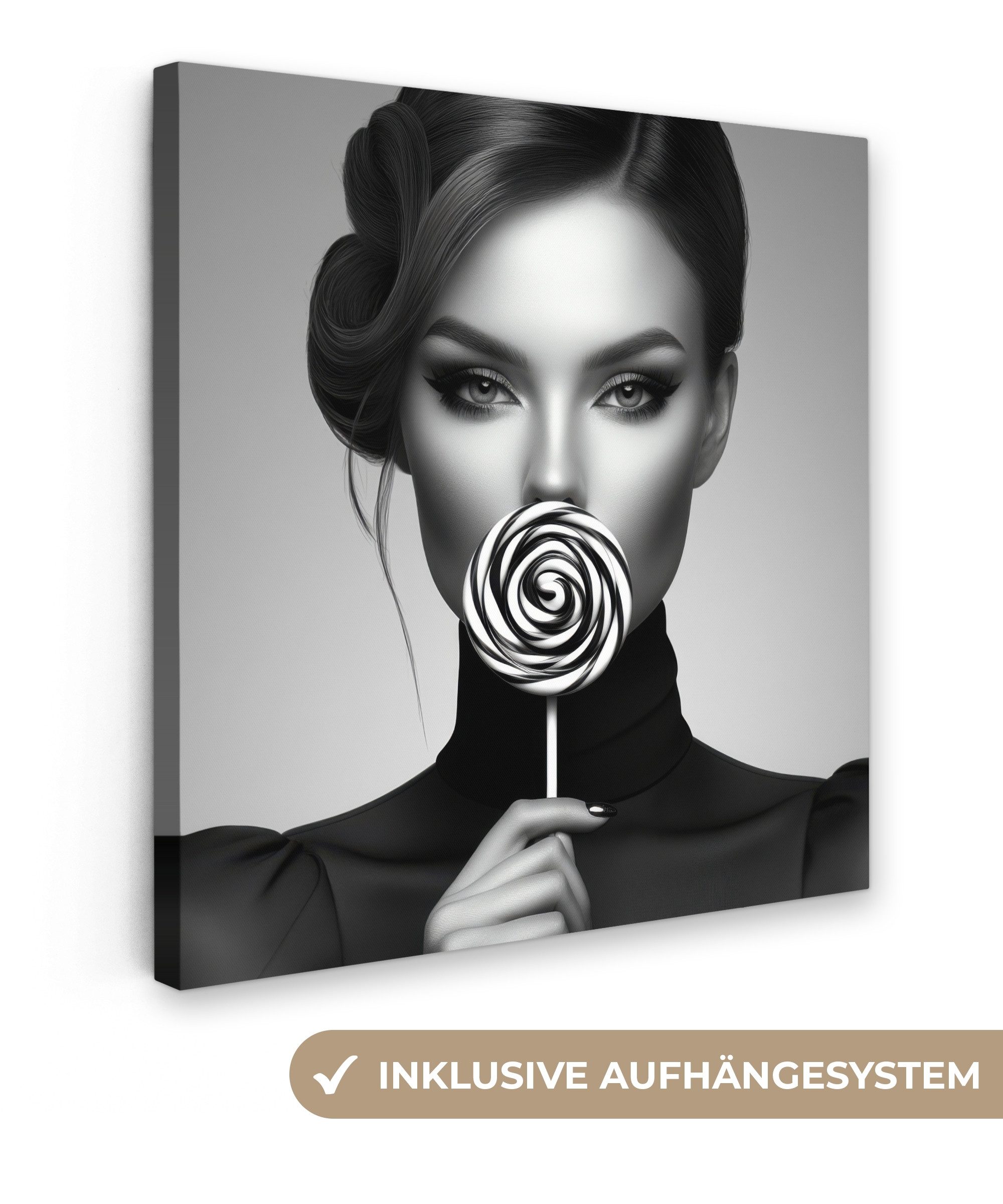OneMillionCanvasses® Leinwandbild Frau - Lolly - günstig online kaufen