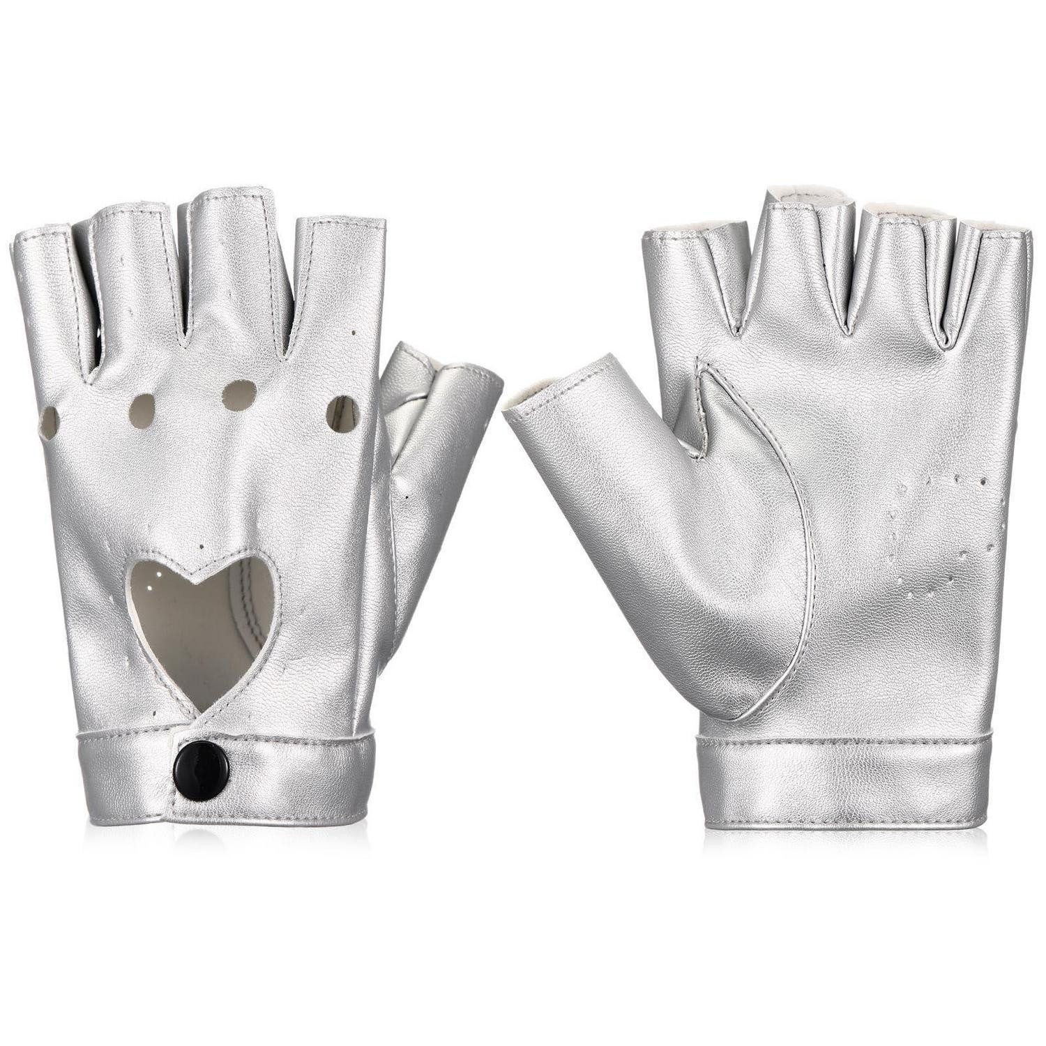 LuxusKollektion PU-Handschuhe Punk Handschuhe Halbfinger in Lederoptik (1-St)