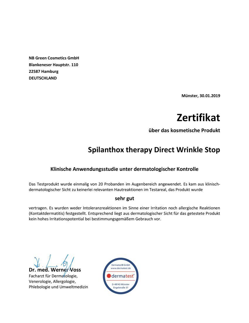 Spilanthox therapy Gesichtspflege Direct Wrinkle Stop