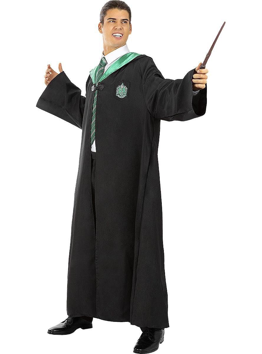Funidelia Zauberer-Kostüm Harry Potter – Slytherin Umhang, Authentisches Cape für Zauberschüler des Hauses Slytherin