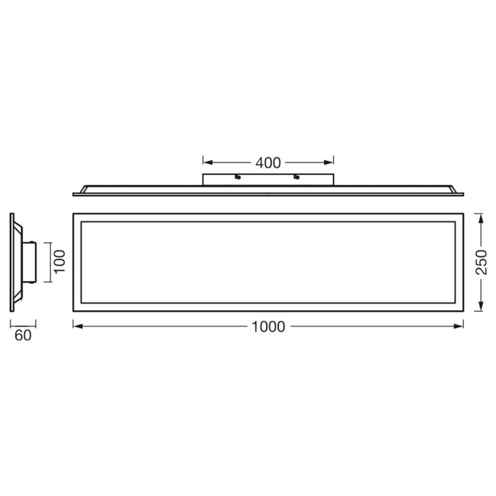 Osram LED Panel OSRAM Essentials Panel 1000x250mm 24W 830 Black 4058075854710 LED-Pane