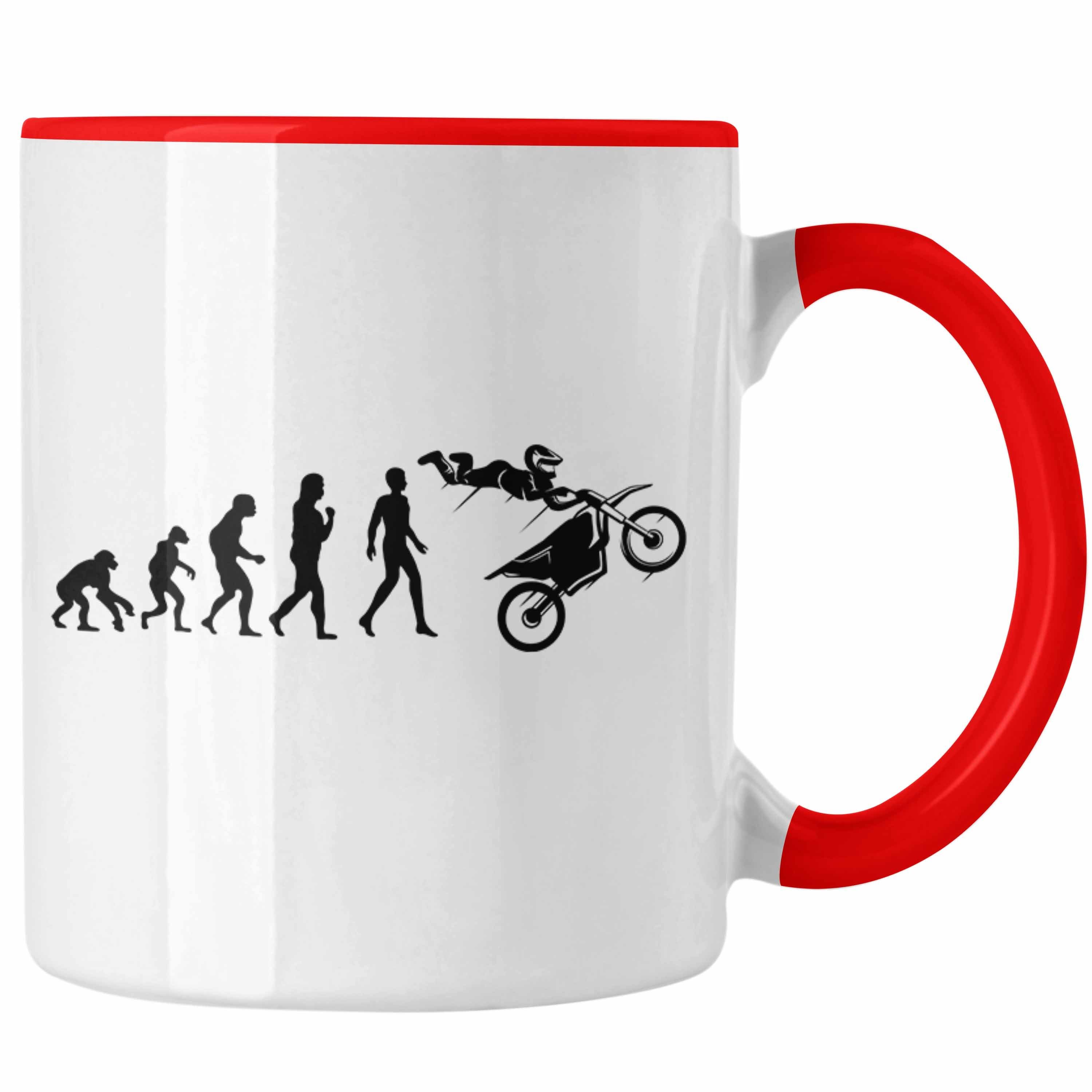 Weihnachten Geschenkidee Trendation Tasse Stunt Dirt Bike Dirtbiker Tasse Trendation Geburtstag Geschenk - Rot