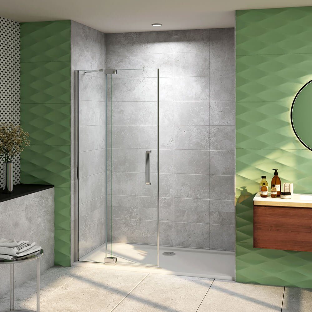 duschspa Duschwand 195cm 8mm ESG Nano Glas Duschwand Drehwand Duschtür Drehtür Glastür, (Set), Nano Glas