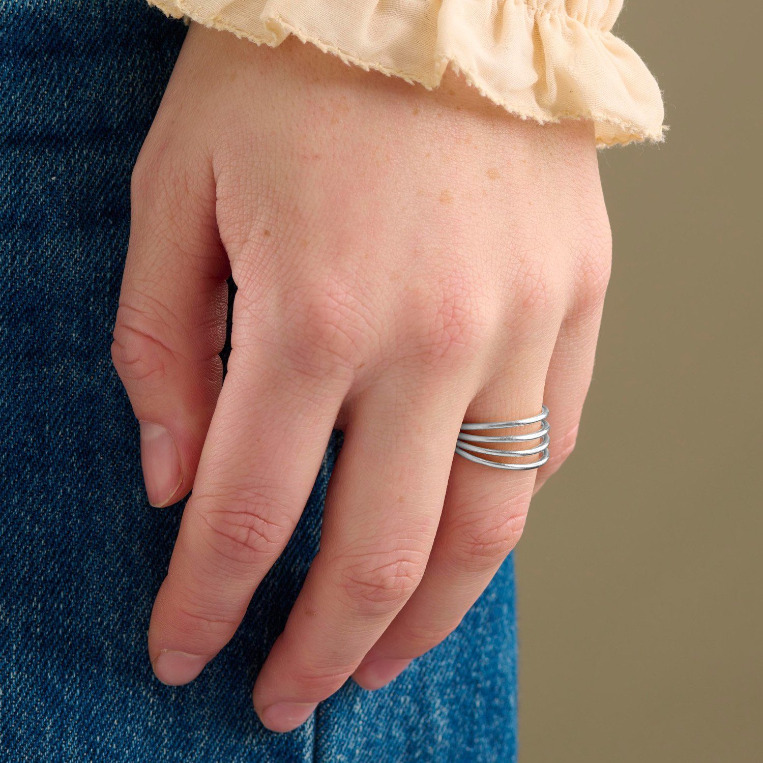 Pernille Corydon Fingerring Ring Damen Silber Midnight - 52 Sun Ring