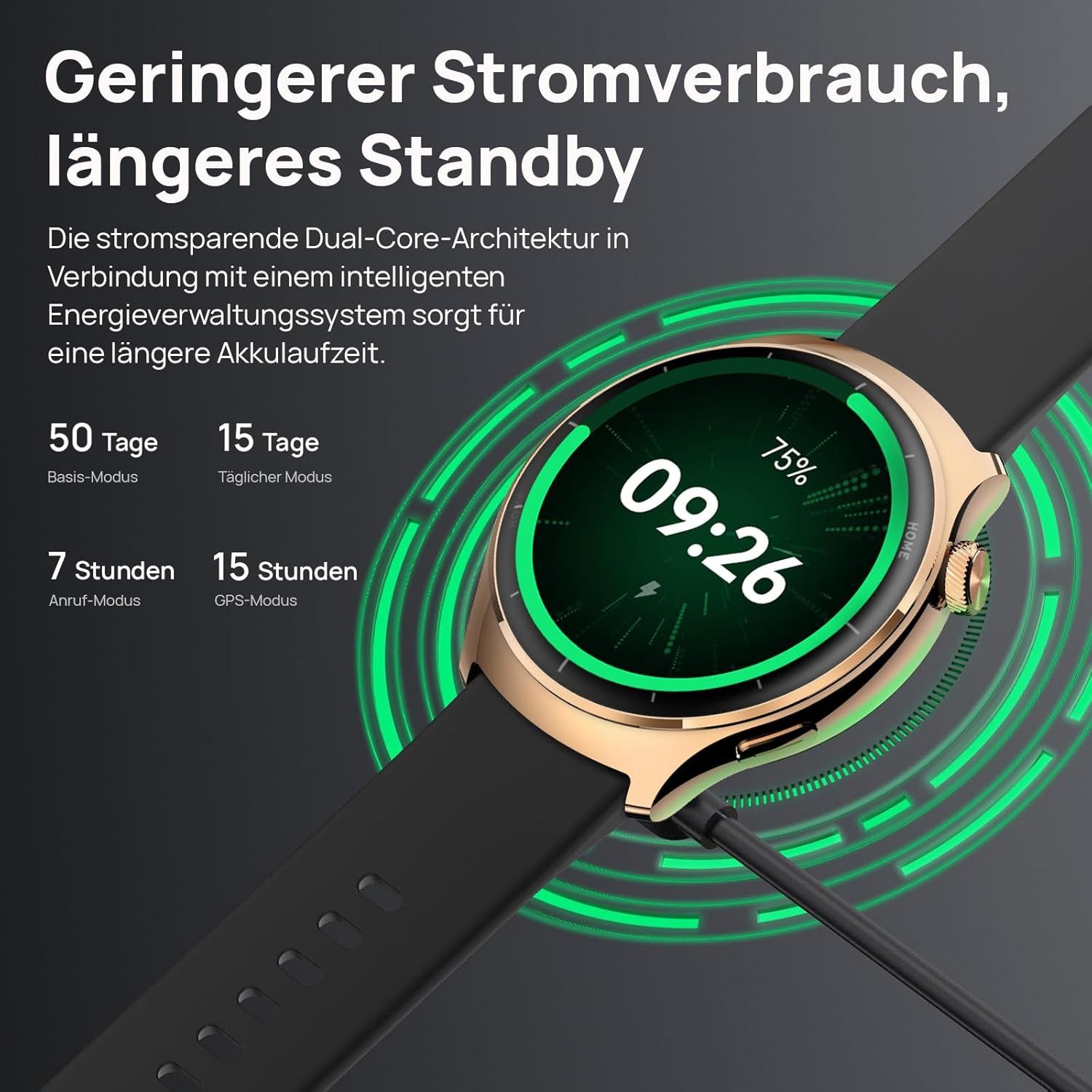 Mibro Lite3 Pro Smartwatch (3,3 cm, android ios), Smartwatch mit AMOLED Display GPS Fitnessfunktionen Bluetooth