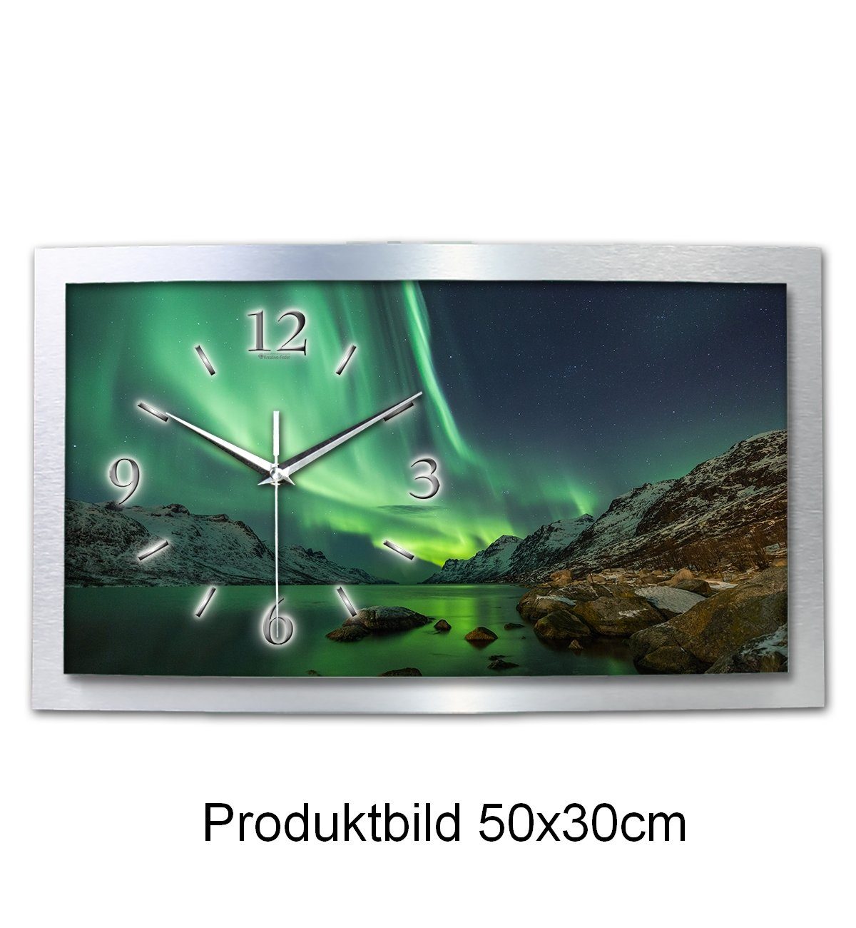 Kreative Feder Funkwanduhr 3D Designer-Wanduhr „Polarlicht“ günstig online kaufen