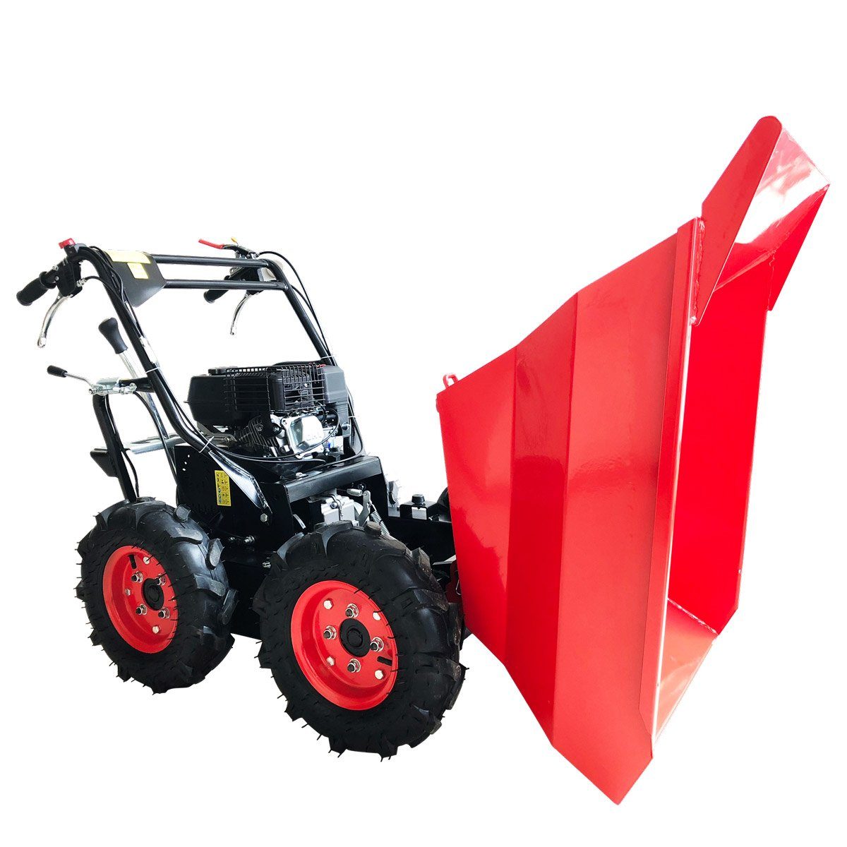 BRAST Dumper Benzin Mini Motor-Schubkarre Radlader, großer Kippbehälter, Allradantrieb