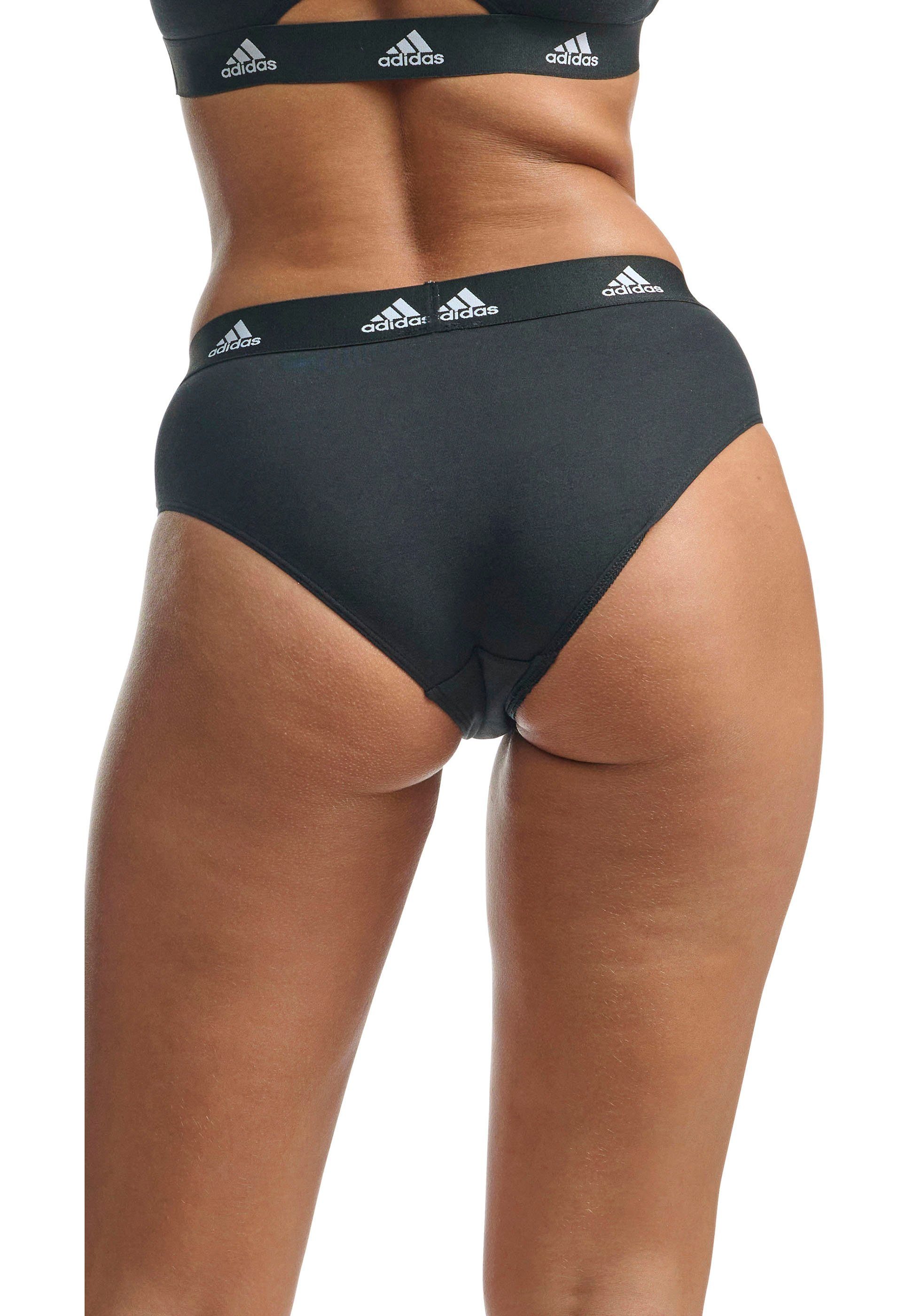 adidas Sportswear Bikinislip (3er-Pack) Slip elastischem Logoband mit schwarz
