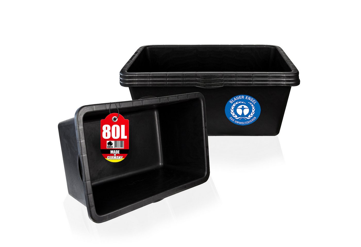 BigDean Mörtelkasten 3x Mörtelwanne 80 L Eckig Miniteich Baueimer Made in Germany, (Set, 3-tlg., Mörtelwanne), Vielseitig, Speiswanne, Mörtelwanne, Zementwanne, Mini Teich.