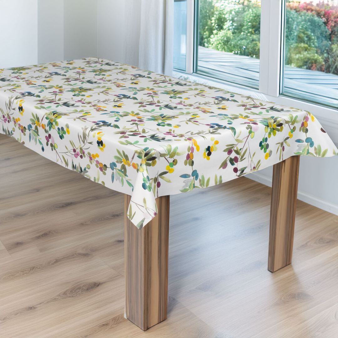 laro Tischdecke laro Wachstuch-Tischdecke Wachstischdecke Oliven Bunt günstig online kaufen
