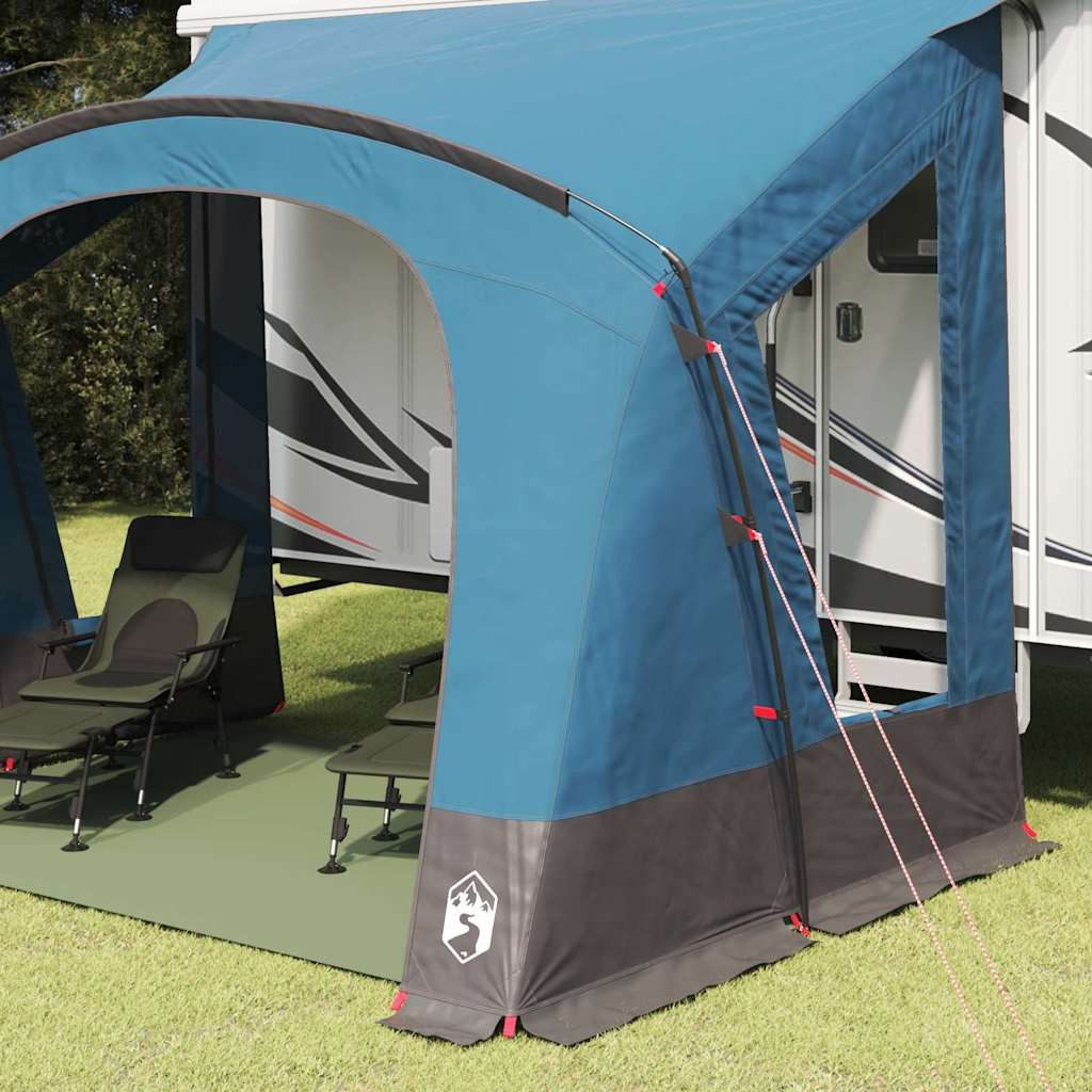 vidaXL Vorzelt Caravan Zelt für 3 Personen mit Dach Blau 330 x 252 x 245 cm, (1 tlg)