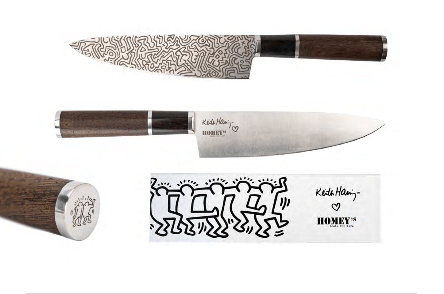 Stäbchen Santoku Herbertz limitiert Edition Santokumesser Saibashi Haring Keith Homey´s mit