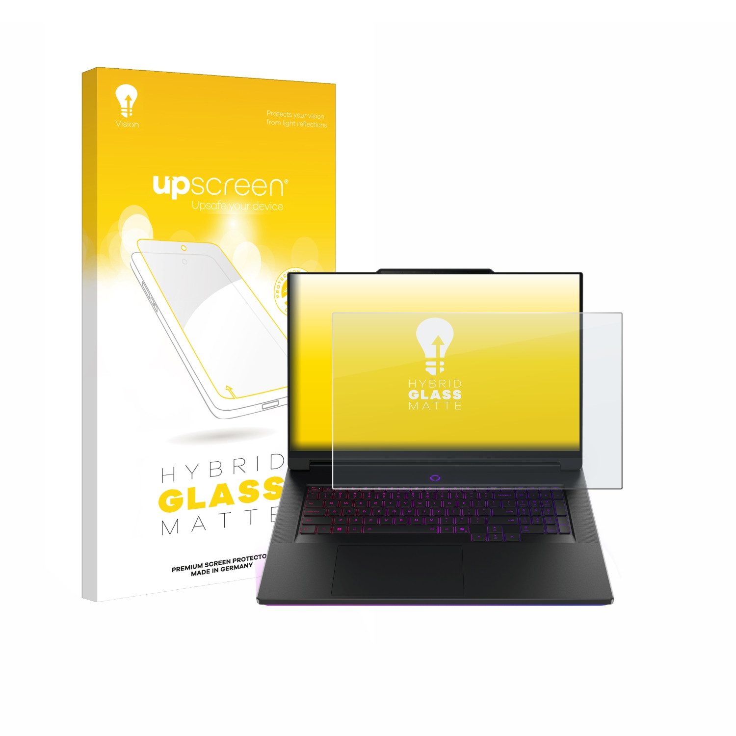 upscreen Displayschutzglas Folie für Lenovo Legion 9i Gen 10 18", Schutzfolie Glas Panzer Display Schutz matt