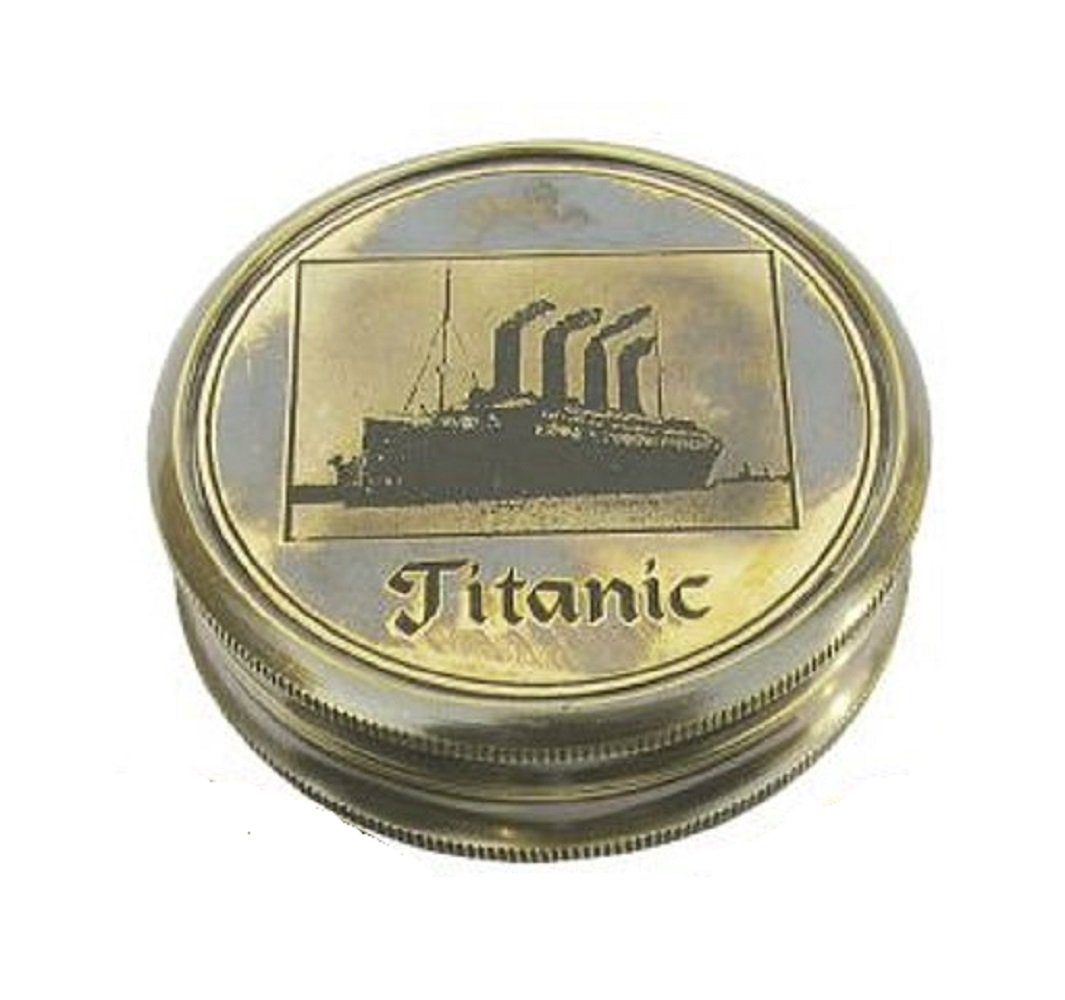 Dosenkompass, Magnetkompass, Reproduktion Dekoobjekt Titanic, Linoows Kompass