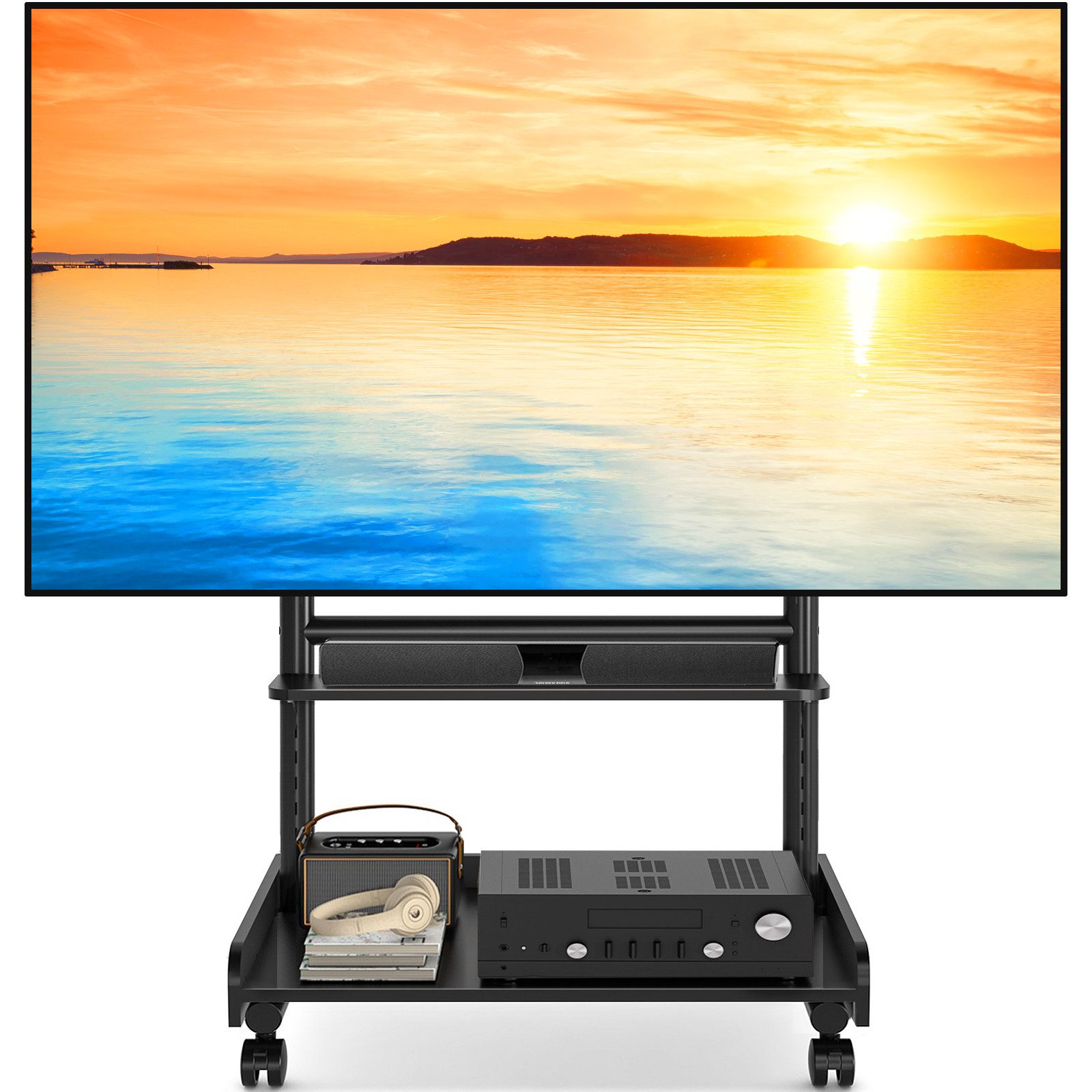 TVON TV-Ständer TV Rollwagen Für 40 bis 86 Zoll Fernseher bis zu 68 KG Max, (bis 86 Zoll, 1-tlg., rollbar, VESA 600x400 mm)