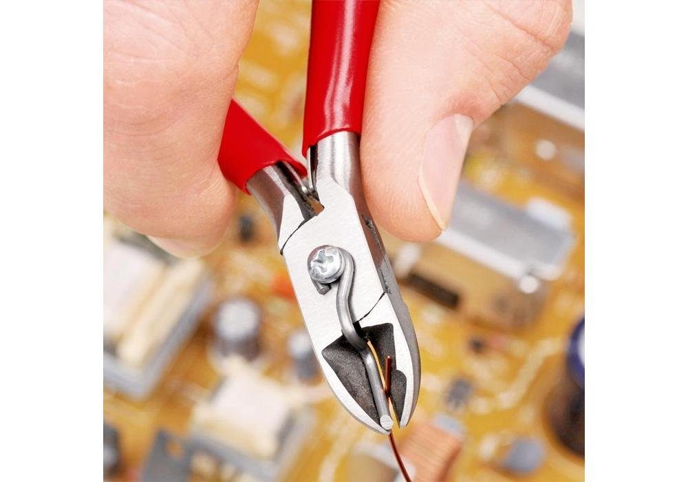 Knipex spiegelpoliert Kunststoffüberzug mm Form Elektronik-Seitenschneider 1 115 Facette Länge Seitenschneider ja