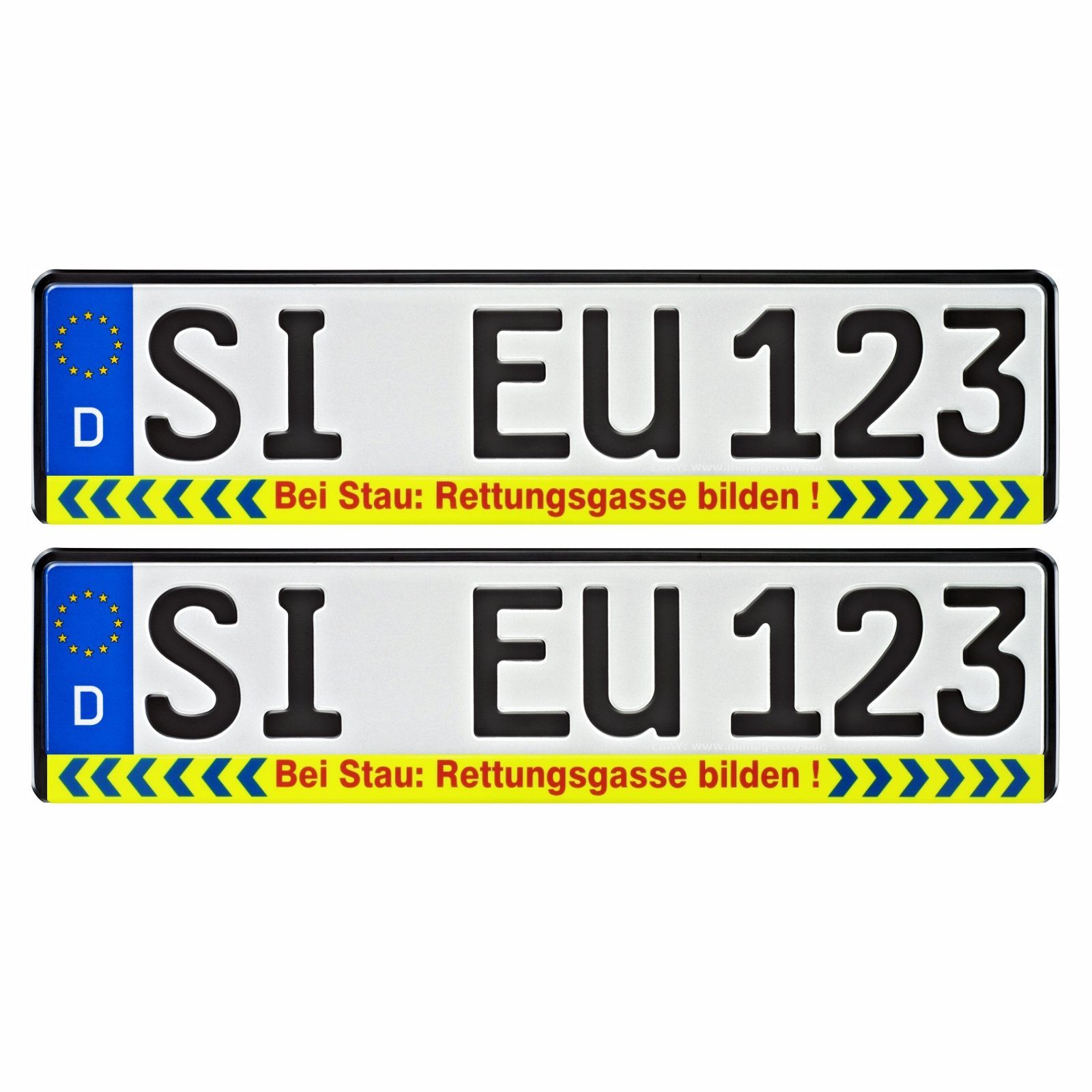 PistolaPeppers Kennzeichenhalter Zwei Stück BEI STAU RETTUNGSGASSE BILDEN 2x Nummernschildhalter