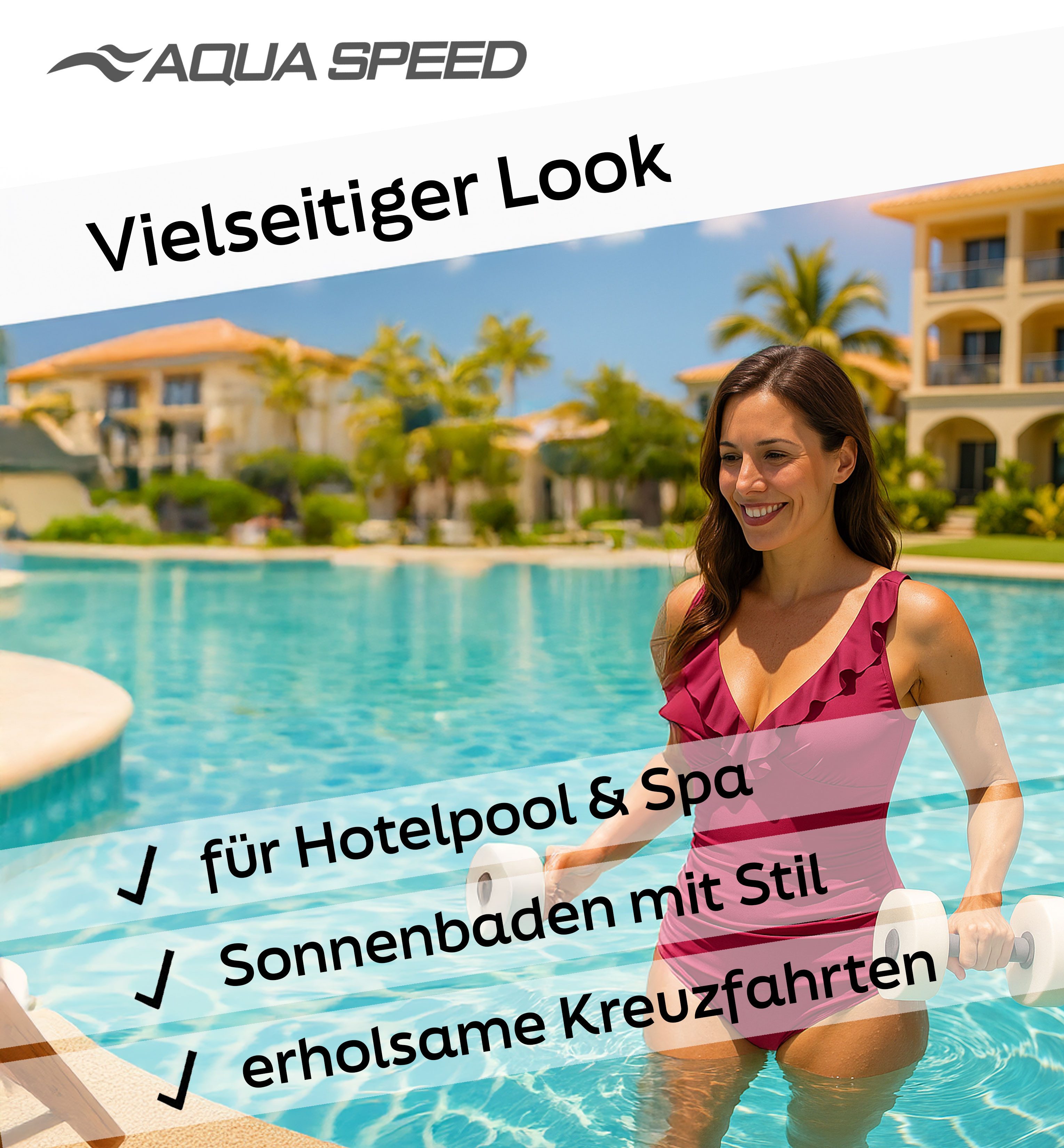 Aqua Speed Badeanzug Figur schmeichelnder Lydia Badeanzug mit kl. Handtuch (elegante Farben und jugendliches Design) – Bild 4 von 5