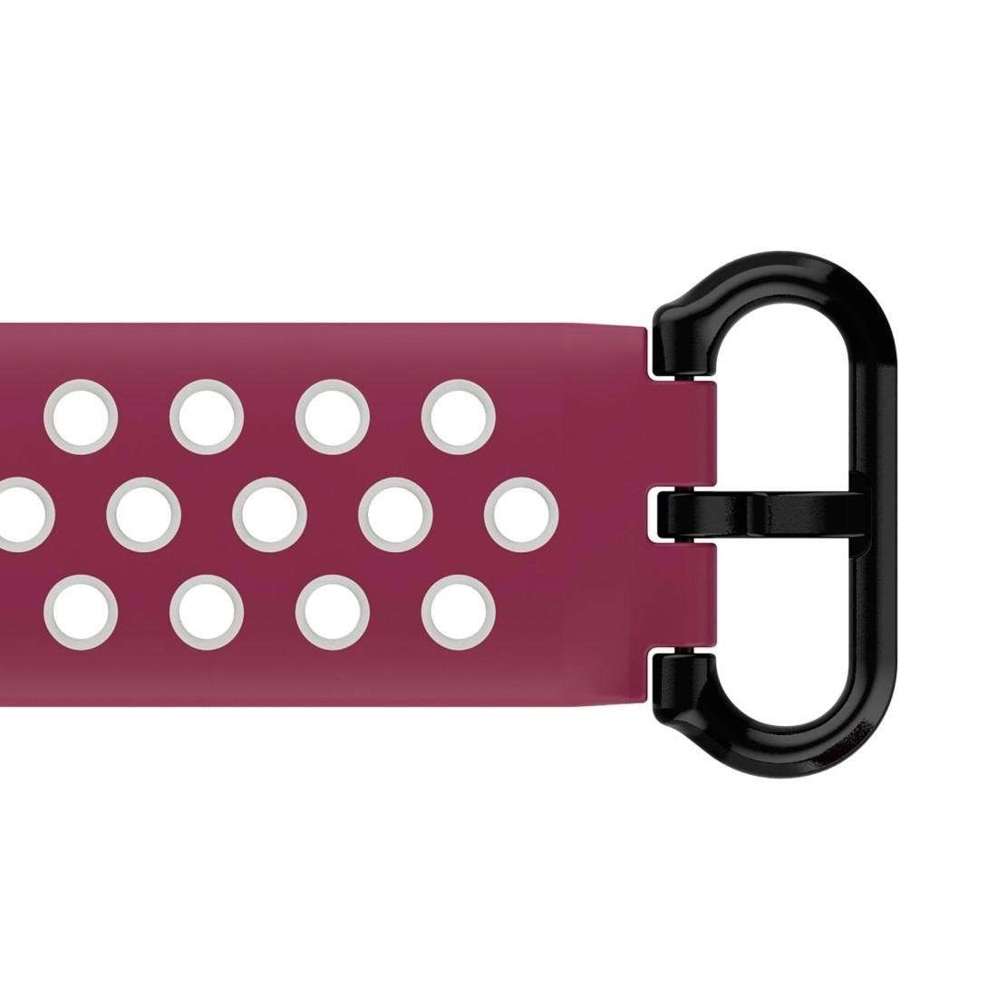 5, Fitbit Smartwatch-Armband Sportarmband Uhrenarmband Hama für Charge atmungsaktives bordeaux