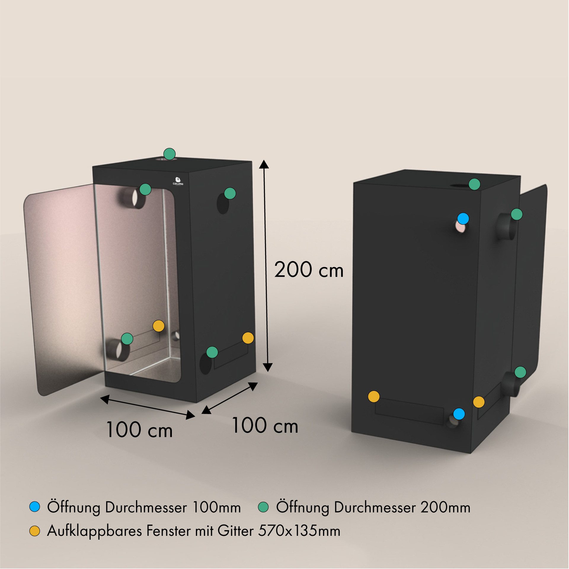 Green Spirit Gewächshaus Growbox 100x100x200 cm, günstig online kaufen