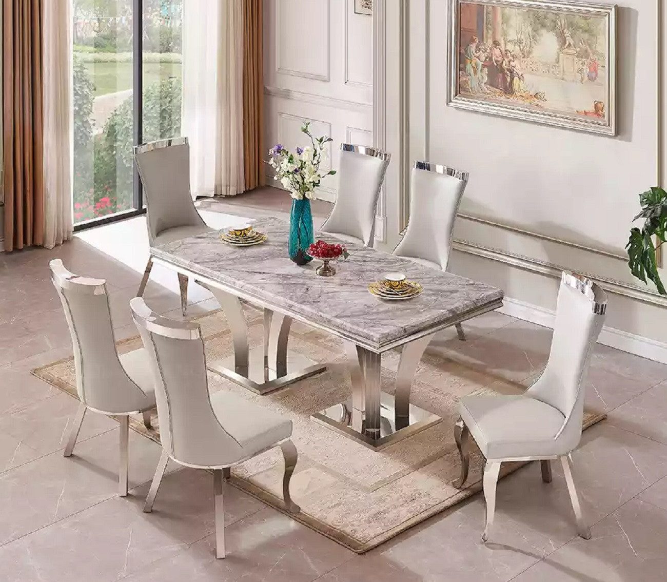 JVmoebel Esstisch Eleganter Esstisch aus Metall mit modernem Design (1-St., 1x Esstisch), Made in Europa
