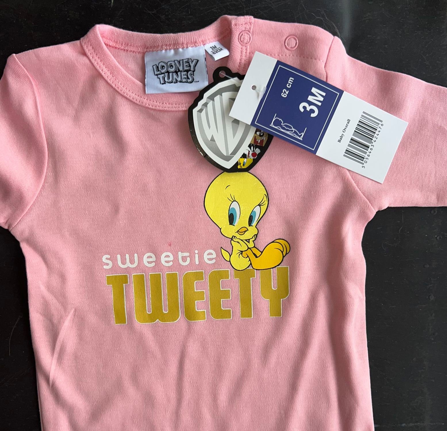 LOONEY TUNES Strampler Tweety Baby Overall Mädchen Strampler Body 3 6 12 18 24 Monate