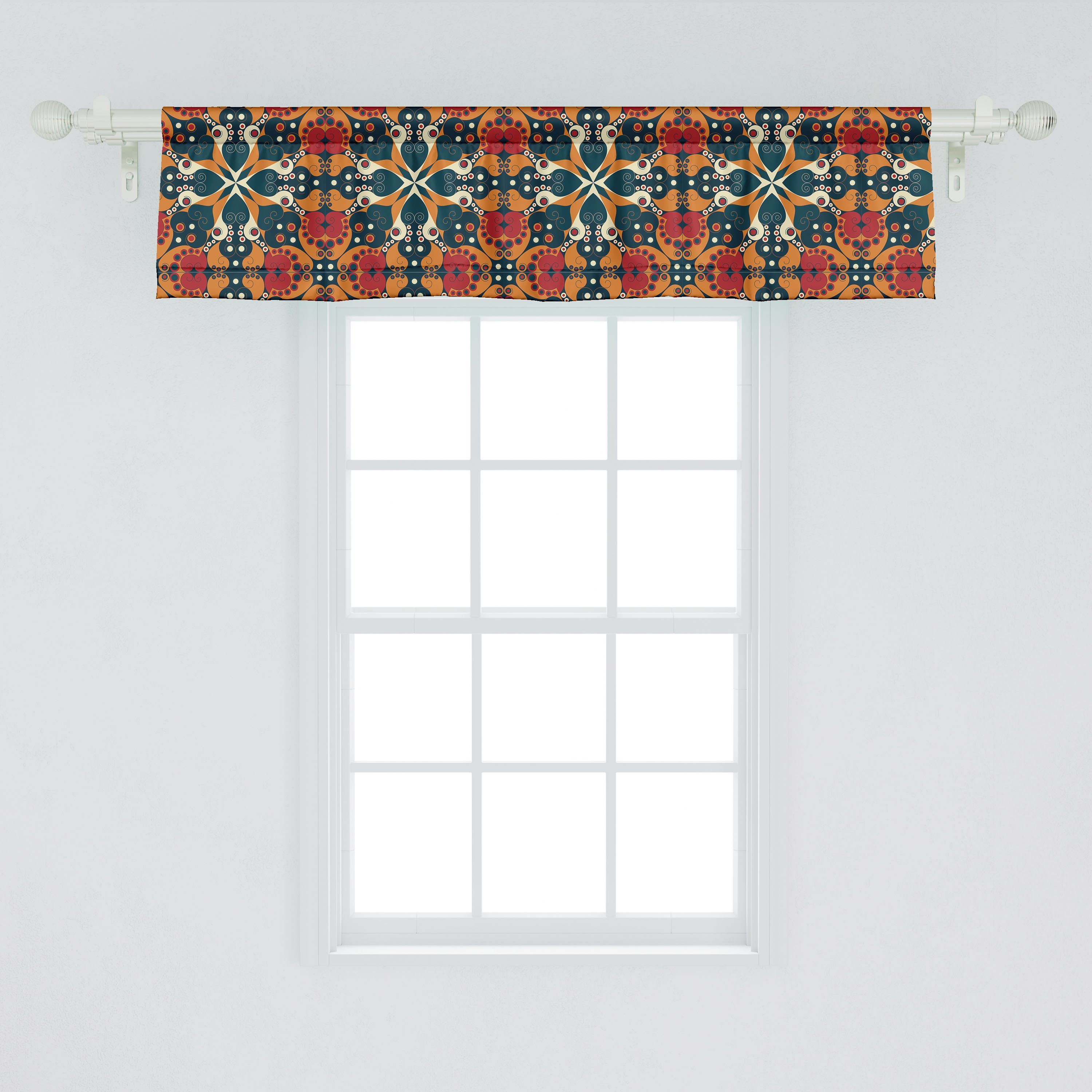 Küche Vorhang für von mit Shapes Abstrakt Microfaser, wirbelt Volant Scheibengardine Dekor Schlafzimmer Abakuhaus, Stangentasche, Kunstwerk