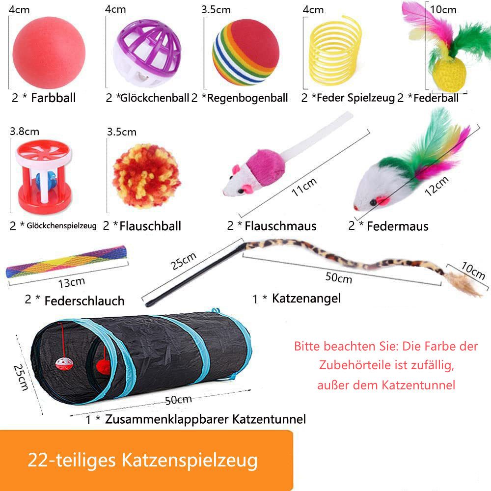 Ledander Tier-Beschäftigungsspielzeug 21/22 STÜCKE Katzenspielzeug Set mit günstig online kaufen