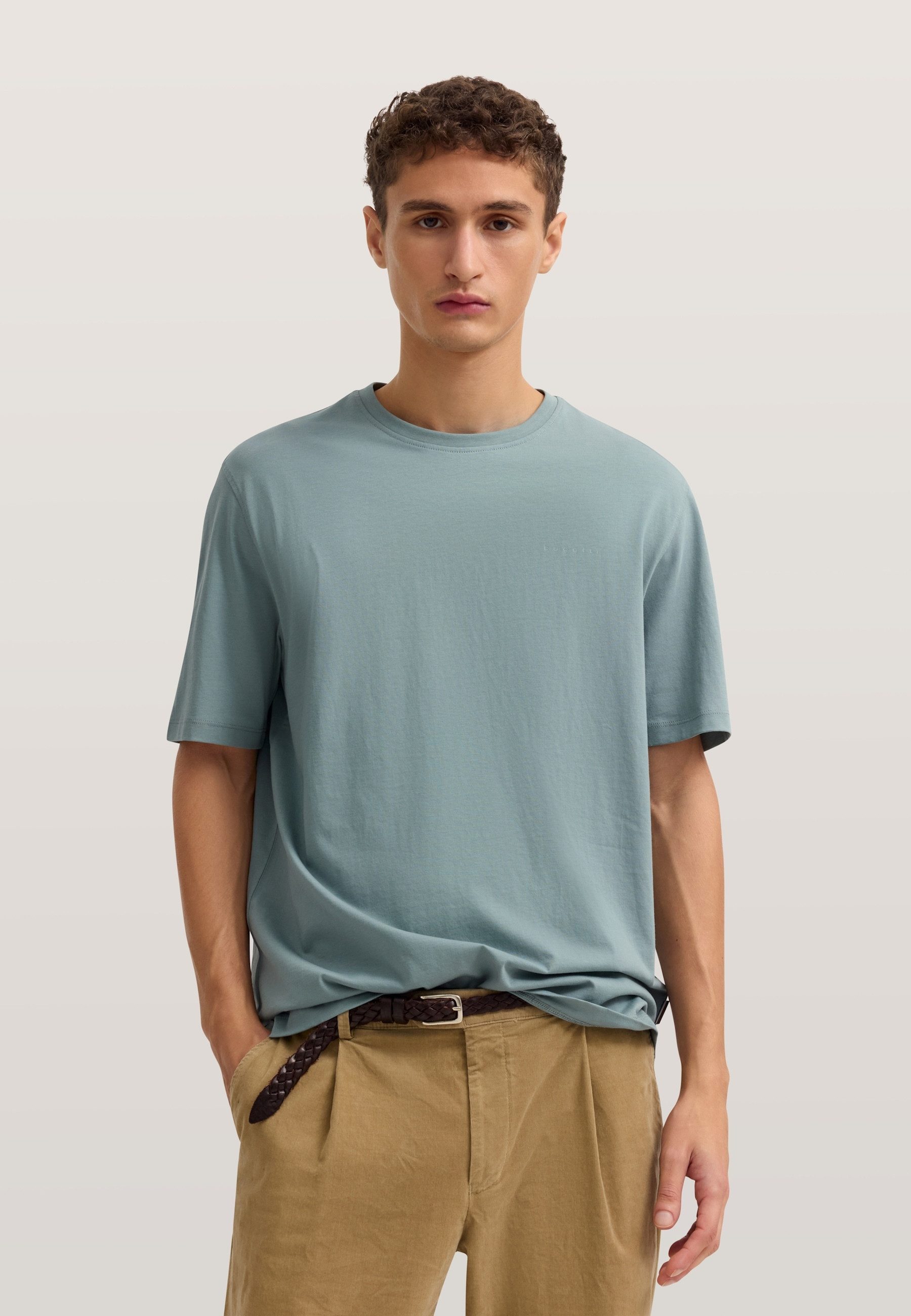 bugatti T-Shirt Basic aus Baumwolle Modern Fit Rundhals