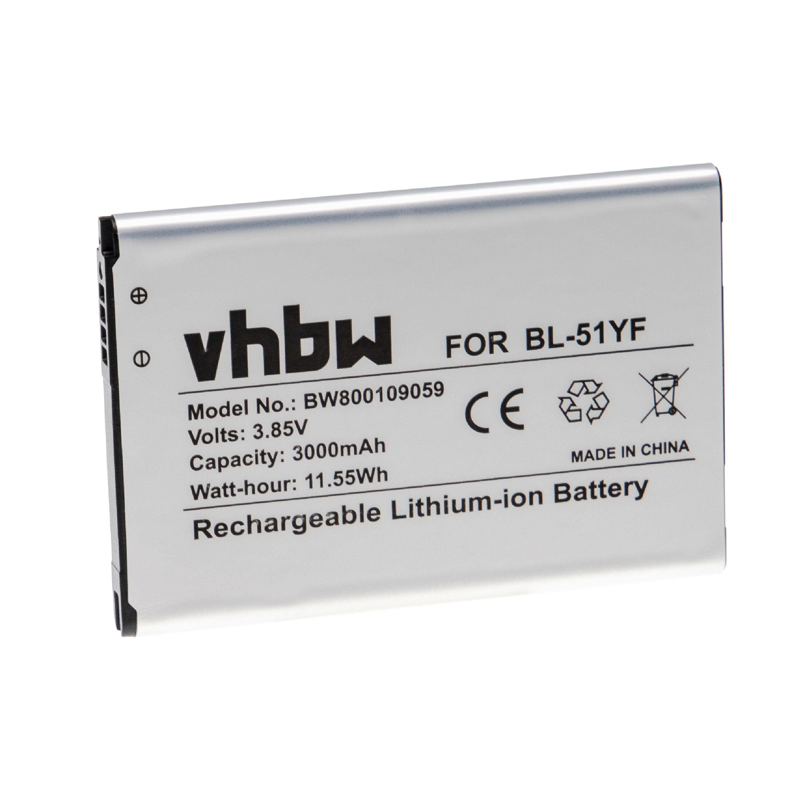 vhbw kompatibel mit LG H818P, P1s, LS991, VS986, H818T, H819 Smartphone-Akku Li-Ion 3000 mAh (3,85 V)