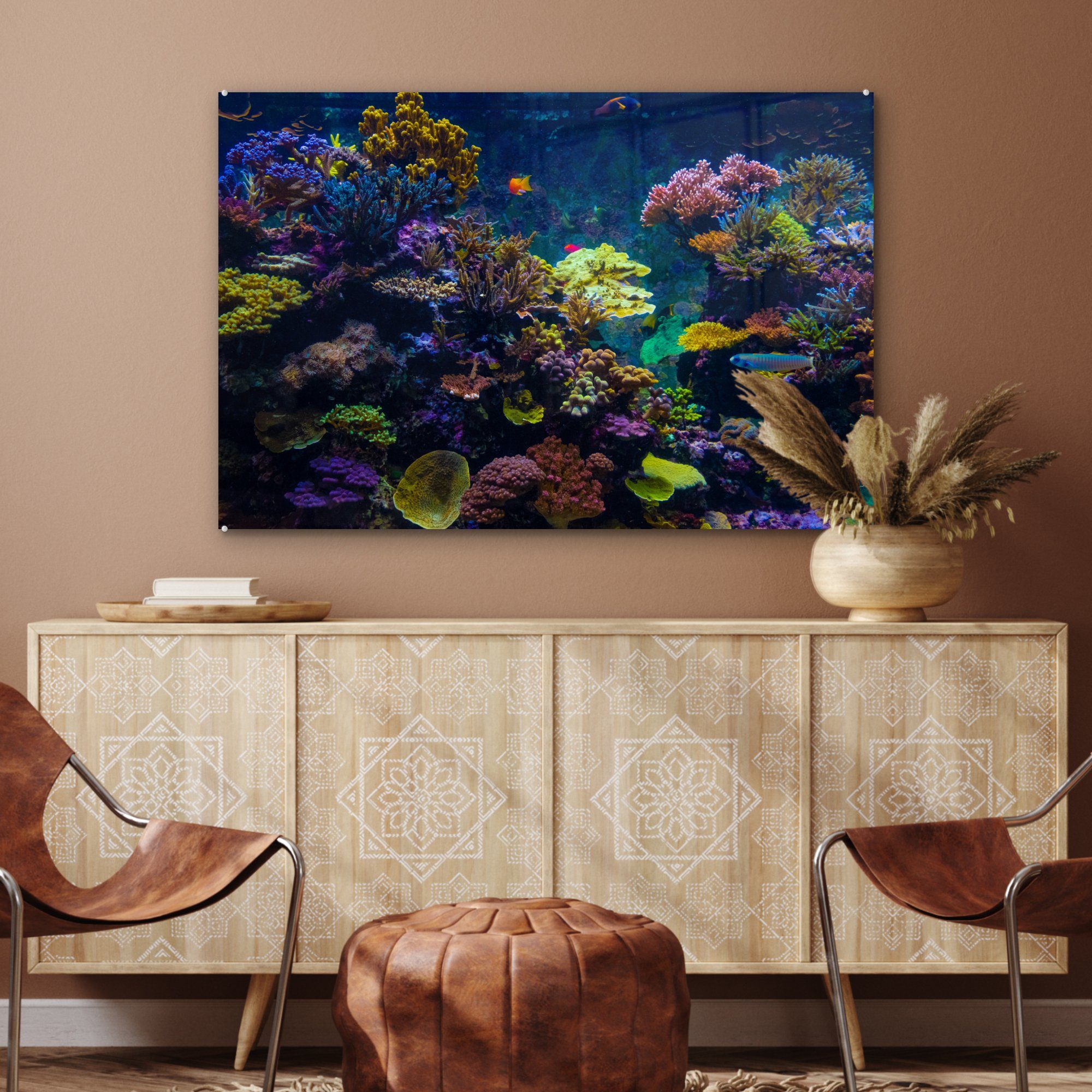 St), - - Schlafzimmer Fisch, MuchoWow (1 Wohnzimmer Acrylglasbild & Koralle Acrylglasbilder Farben