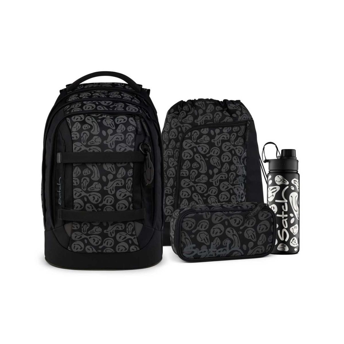 Satch Schulrucksack Pack (4tlg., inkl. Schlamperbox, Sportbeutel und Trinkflasche), reflektierend