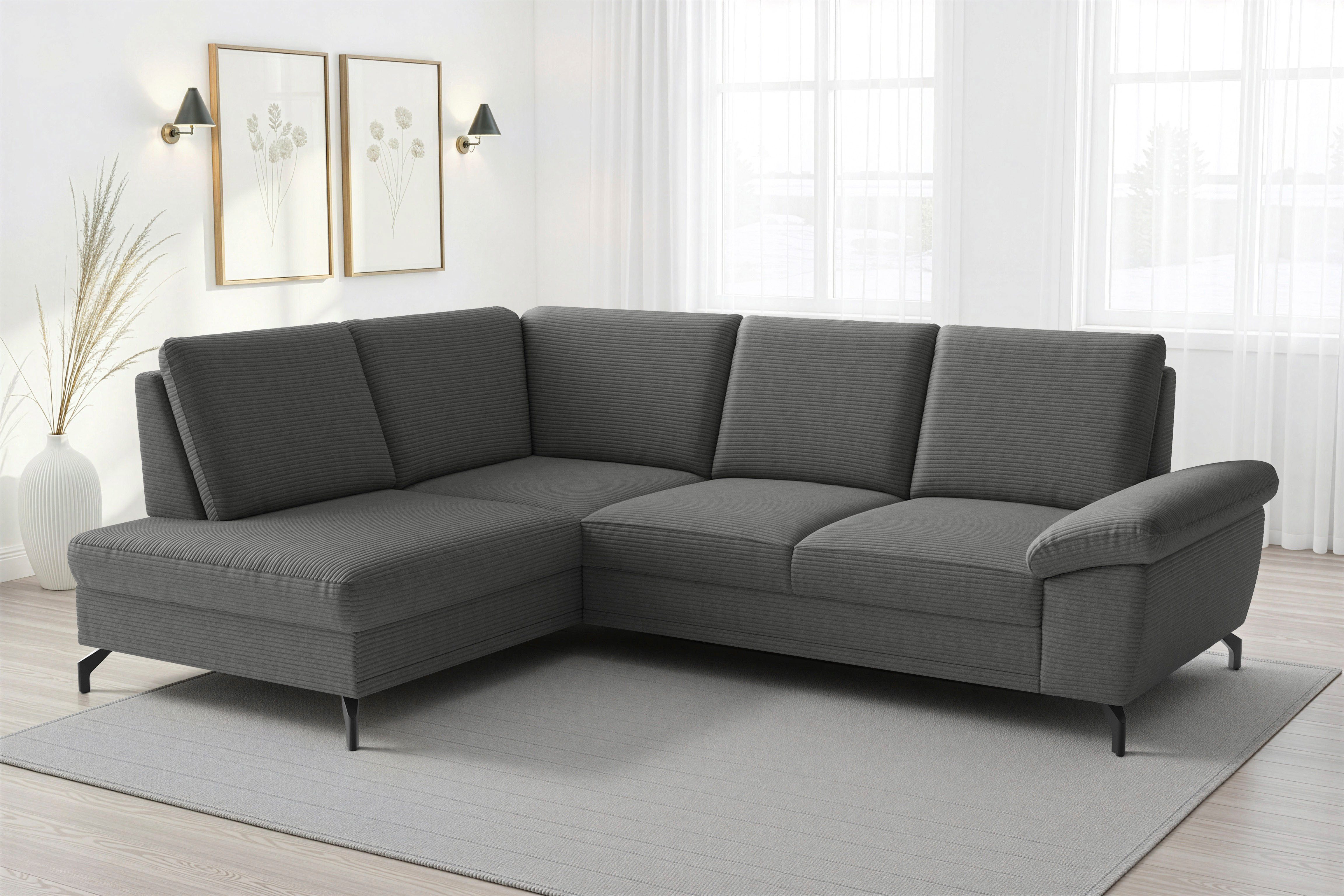 Ecksofa Chelsea L-Form, B: 264 cm, mit Armteil-& Sitztiefenverstellung
