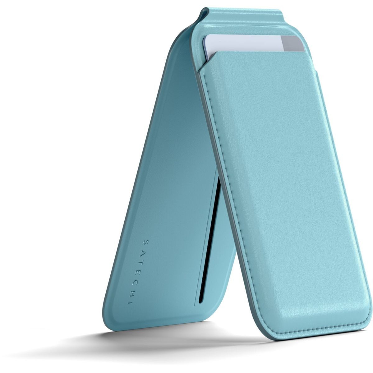 Satechi Smartphone-Hülle Magnetic Wallet Stand MagSafe Light Blue
