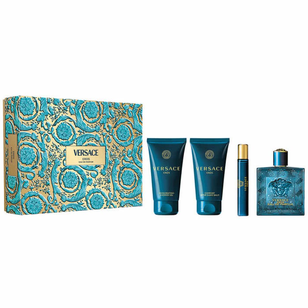 Versace Duft-Set Eros Eau De Parfum Spray 100ml Set 4 Artikel