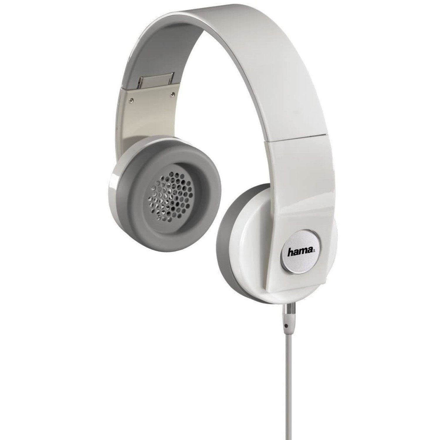 Hama XTREME On-Ear Headset Mikrofon 3,5mm Klinke Weiß Smartphone-Headset ( Faltbar, Dual-Driver, Mikrofon, Kabelfernbedienung mit Lautstärkeregeler  und Rufannahme, Stereo, Faltbar, Mikrofon, Kabel-Clip, Inkl diversen  Audio-Adaptern etc)