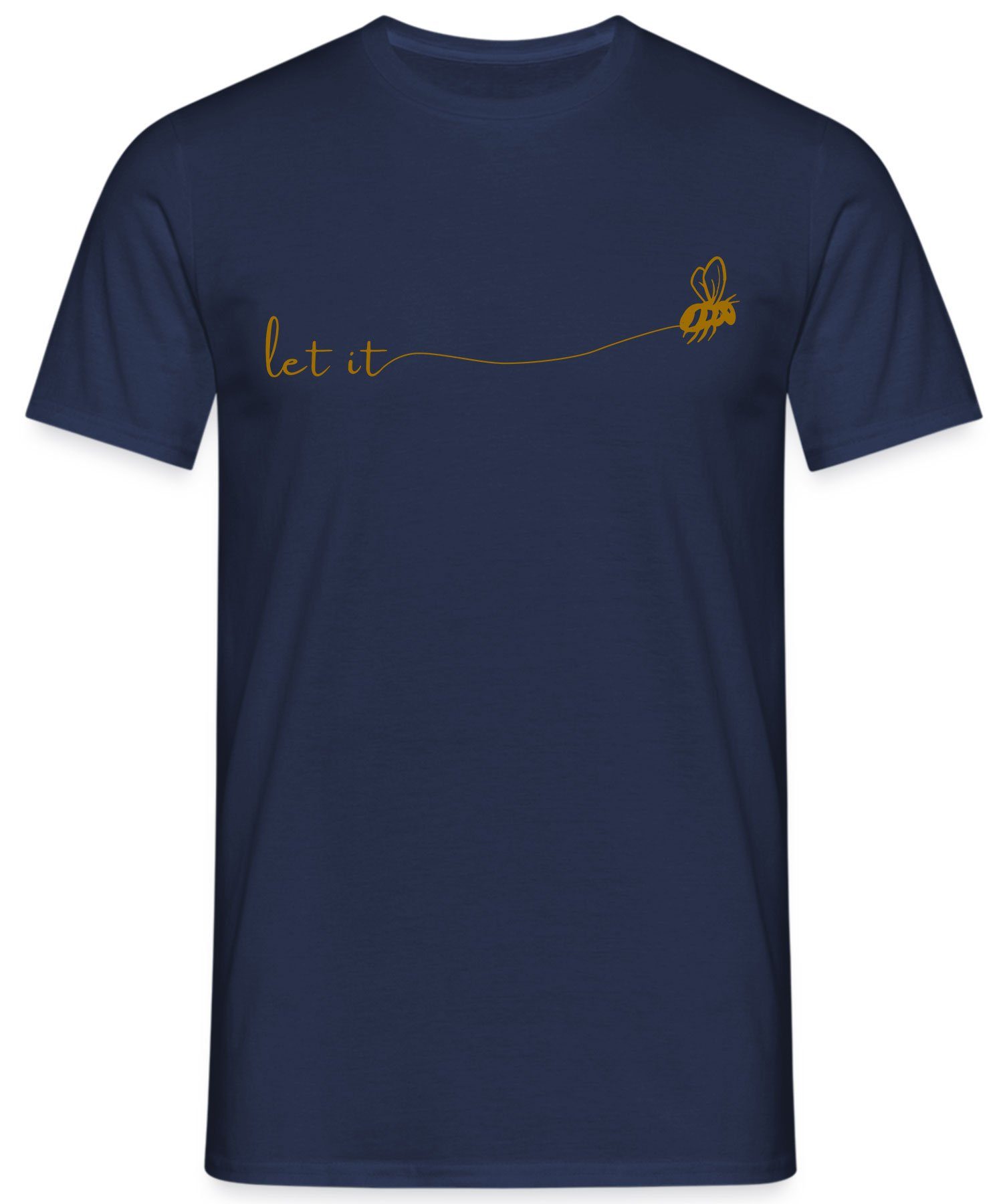 it Navy Kurzarmshirt Bee (1-tlg) Imkerei - Blau Let Formatee Biene Honig Quattro T-Shirt Herren Imker