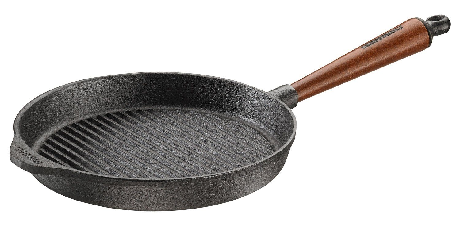 Ø Grillpfanne Buchenholzgriff 28 cm, Skeppshult Gusseisen Induktionsgeeinet Traditional mit