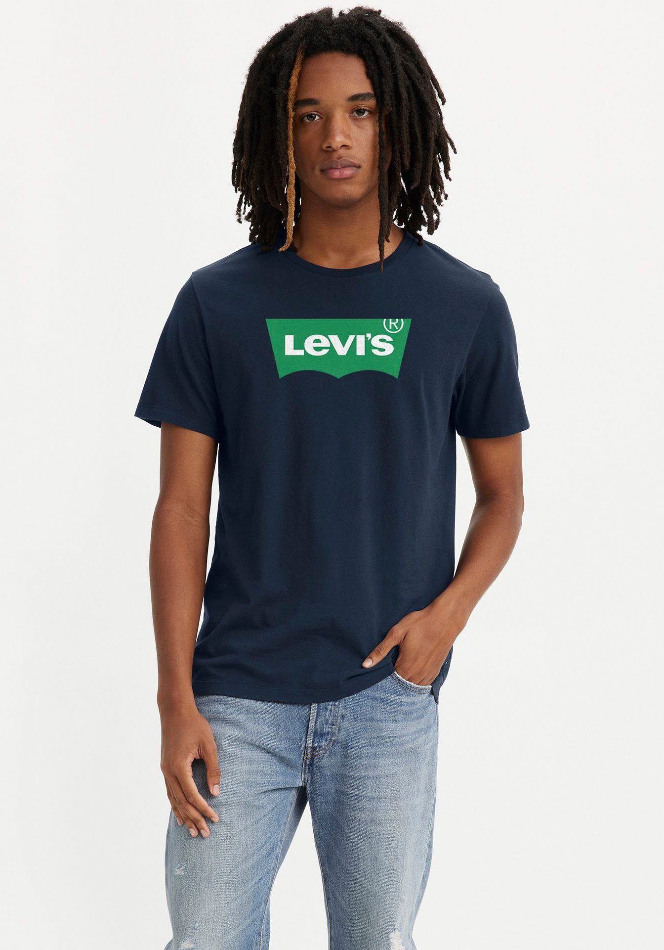 Levi's® T-Shirt CREWNECK TEE mit Logo-Front-Print blau