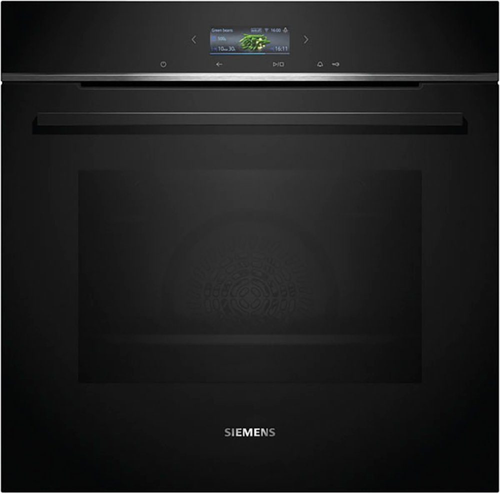 SIEMENS Pyrolyse Backofen iQ700 HB774G1B1, mit Teleskopauszug nachrüstbar, Pyrolyse-Selbstreinigung, Air Fry Funktion für knusprige …