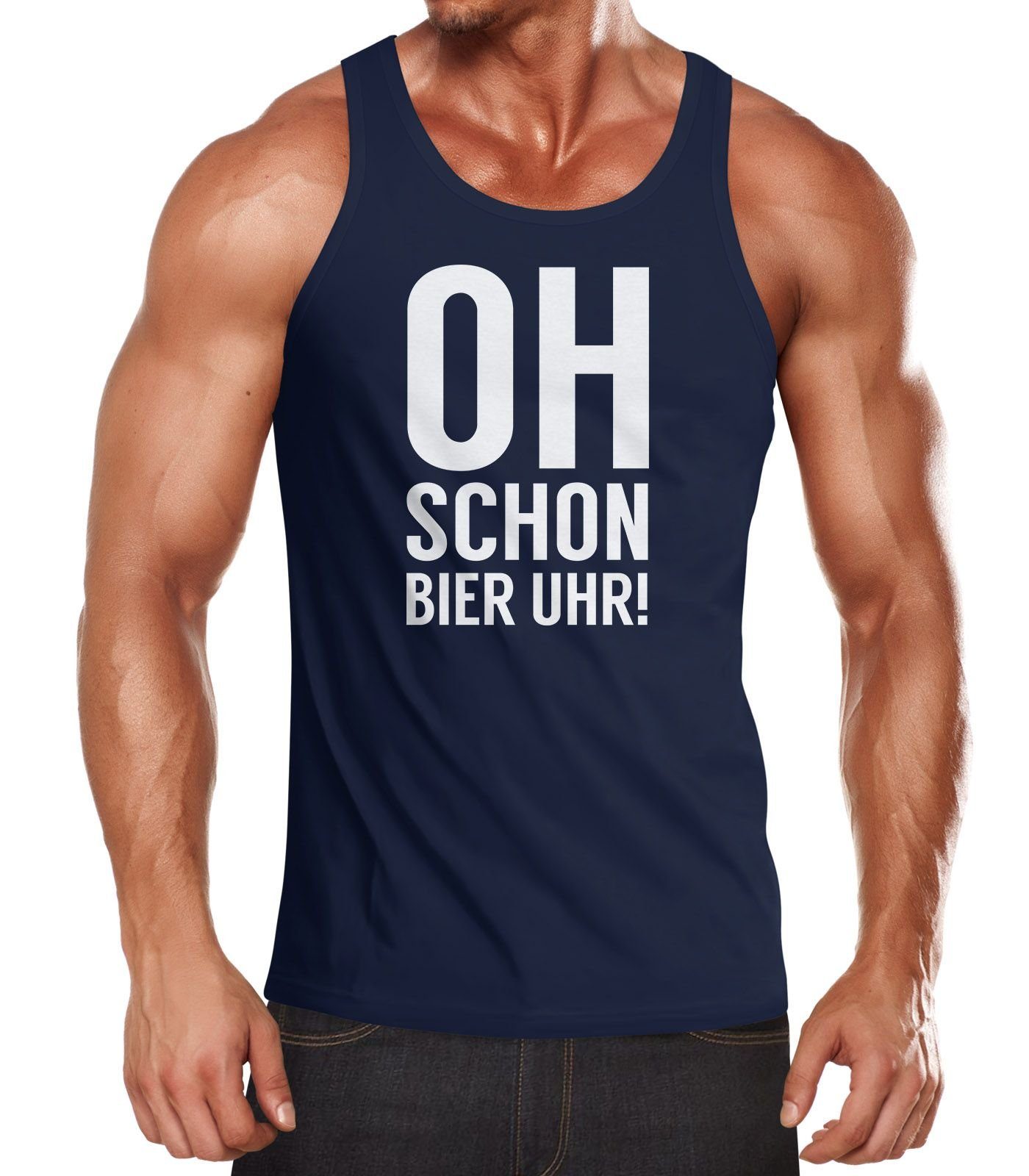 Tanktop Herren Tanktop Oh schon Bier Uhr