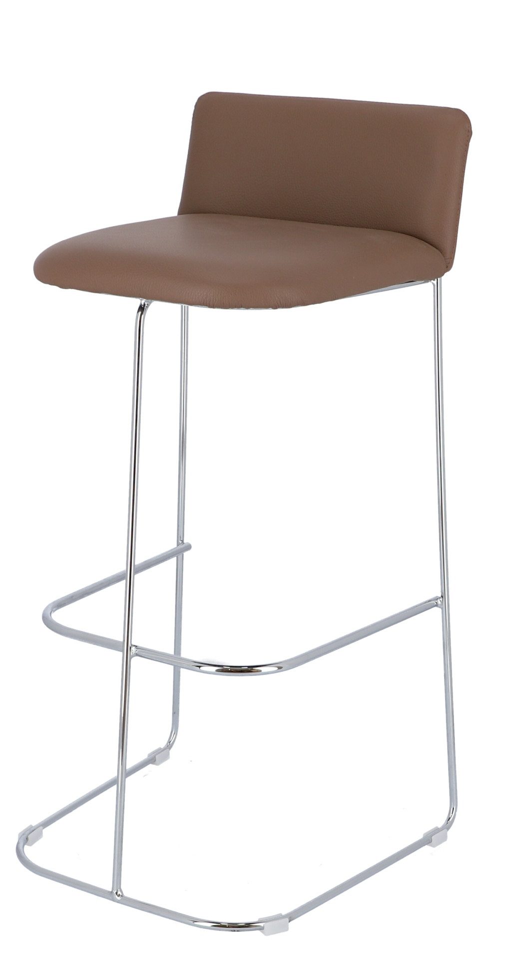 Barhocker Ragno aus Leder, Taupe
